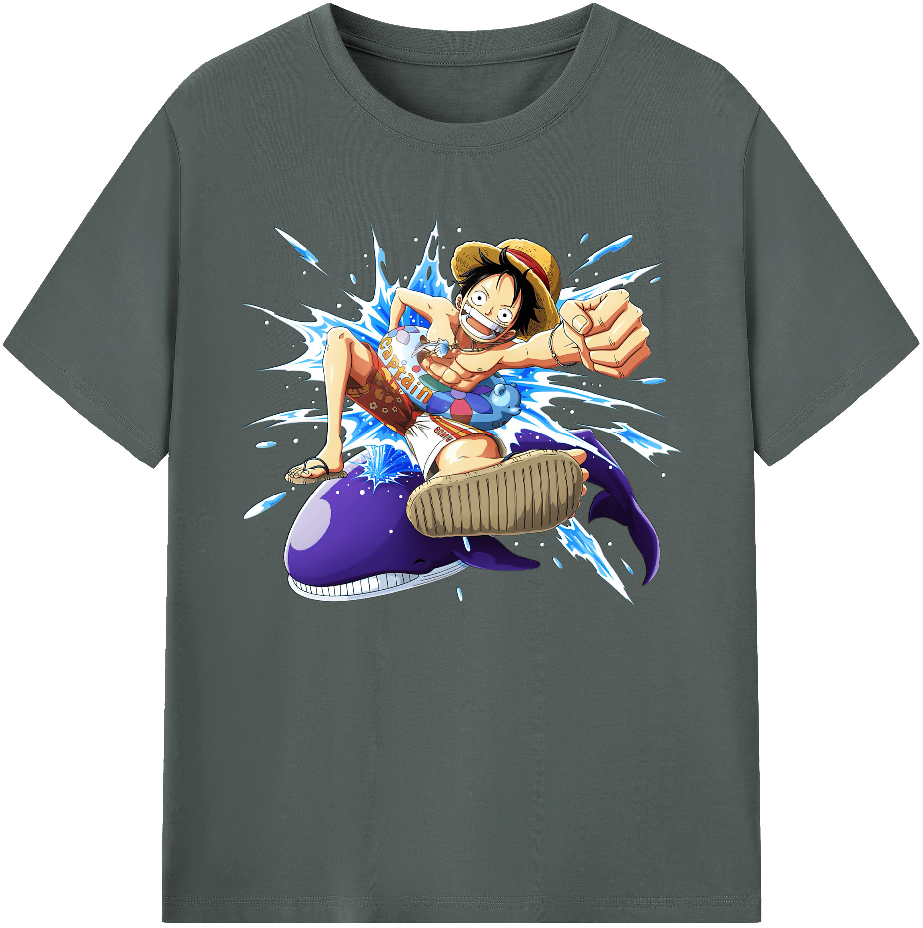 ワンピース モンキー・D・ルフィ ONE PIECE Monkey D. Luffy 綿100％ メンズ半袖Tシャツ｜肌触りやわらか＆通気性